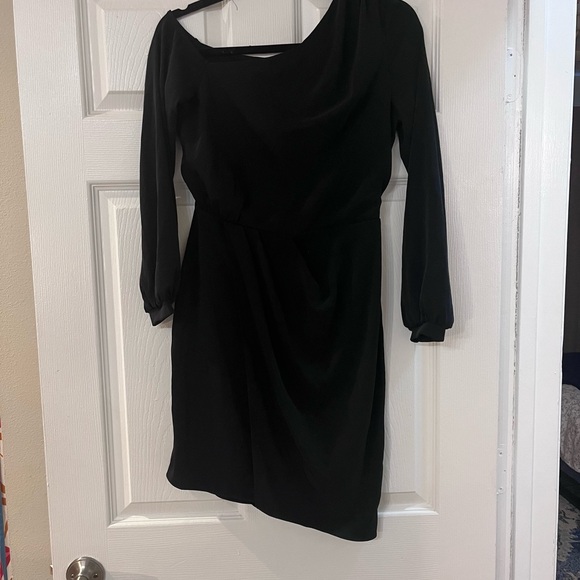 NWT L'AGENCE One Shoulder Long Sleeve Asymmetrical Mini Dress - Picture 1 of 10